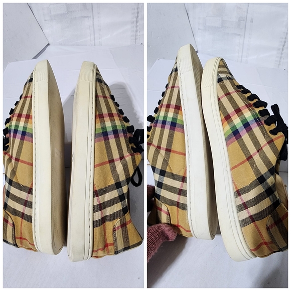 Burberry Rainbow Check Canvas Sneakers Size 41 - Picture 7 of 11